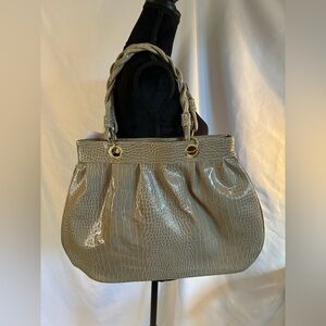 NWT Jessica Simpson Y2K faux leather crocodile embossed beige hand bag purse